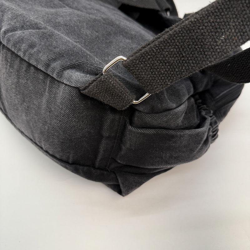 Gewaschene Denim-Schultertasche Große Kapazität Lässige Hobo-Tragetasche mit Seitentaschen für den täglichen Weg zur Arbeit und Reisen