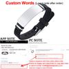 Vnox Casual Personalize Engrave Silicone Bracelets for Men Women Stainless Steel ID Tag Custom Sports Gifts Jewelry