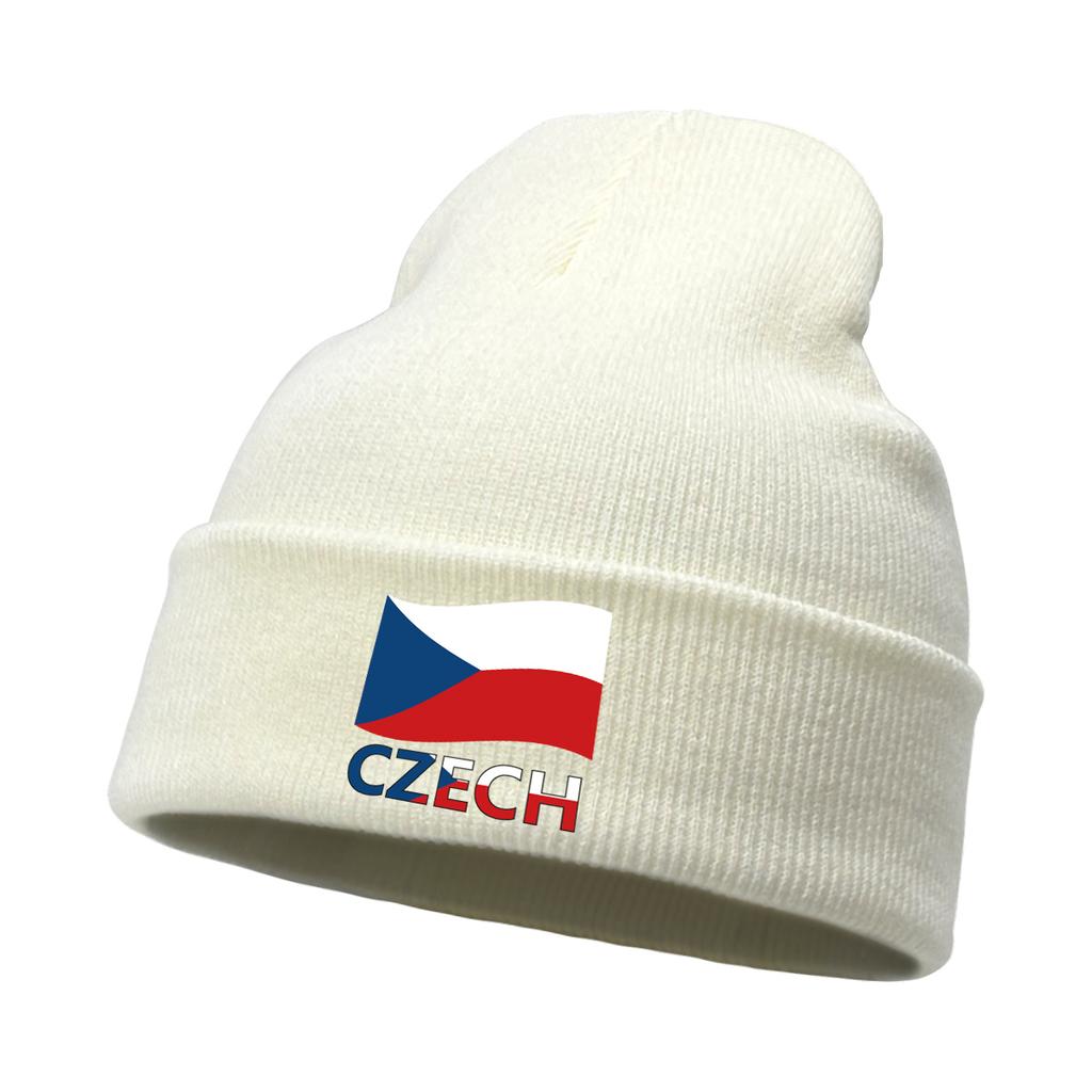 CZECH Flag Warm Winter Hats Knitted Hat Beanie Funny Hat Slouchy Stretchy Knit Cap Unisex Beanie Perfect For Street Style