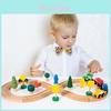 Wooden Childrens Construction Train Track Toy With Track Blocks For Brain Development