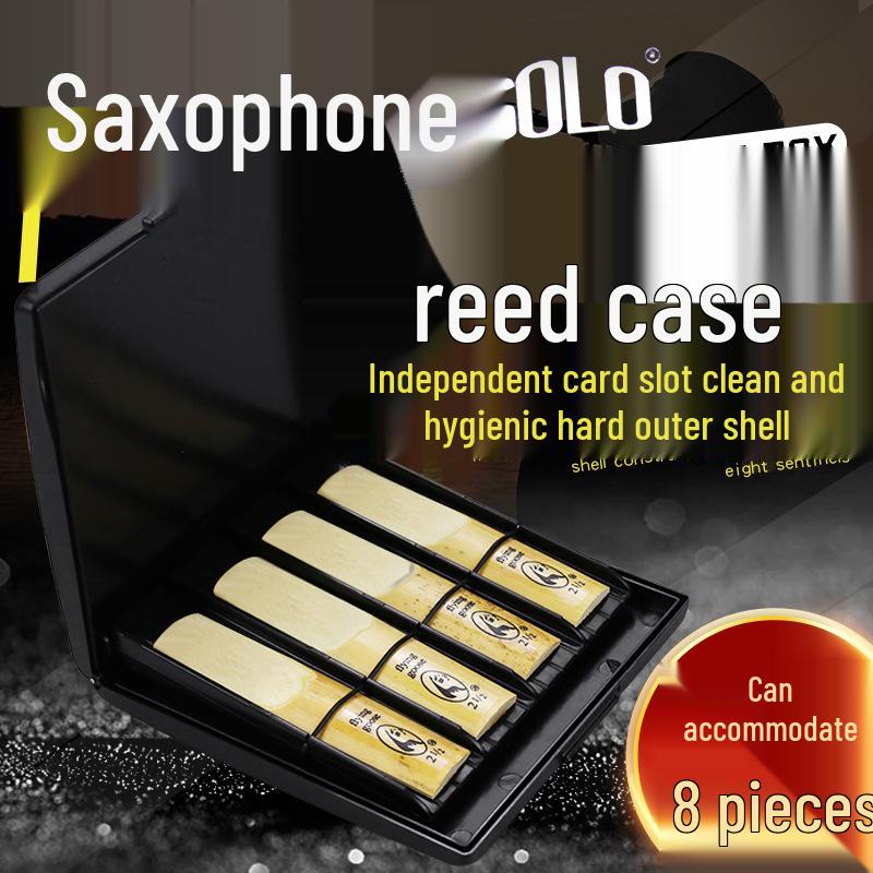 Футляр для тростей SOLO SR-85: Черный пластиковый зажим для тростей тенорового и сопрано саксофонов ABS