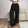 High-Waisted Straight-Leg Tie-Up Loose Pants