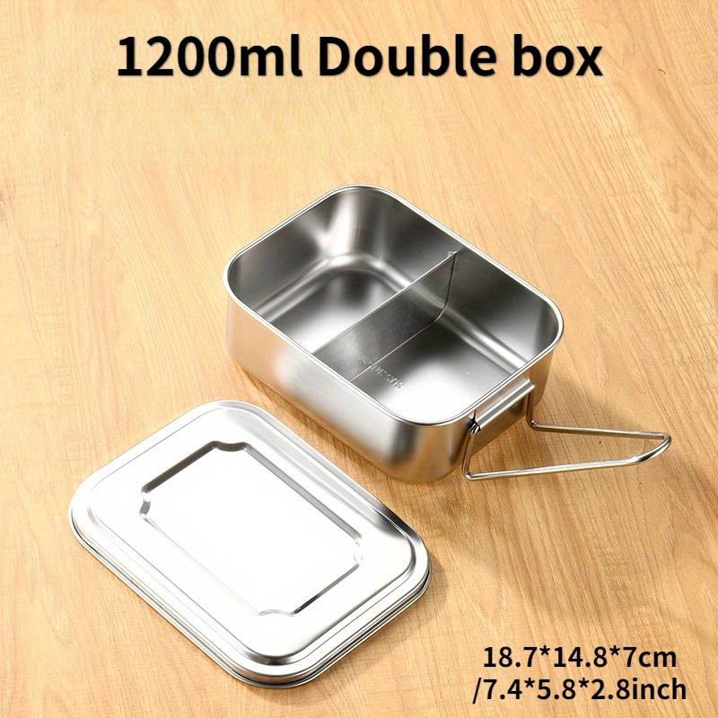 1PC Vintage Stainless Steel Lunch Box Break and Leak Proof Lunch Box Food Grade 304 Stainless Steel Steamed Lunch Box Work Student