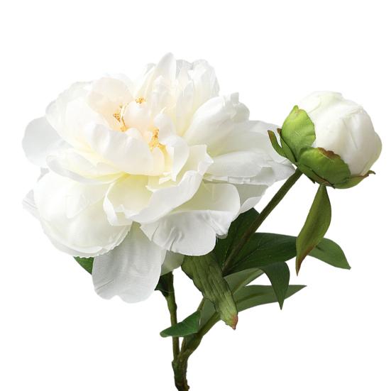 Künstliche Blumen 2-Köpfige Seidenpfingstrosenzweige Verstellbare Plastikstiele Realistische Adern Sanfter Farbverlauf Langlebig Haus Hotel Hochzeitsdekoration