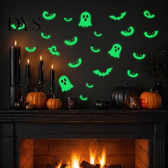 Luminous Bat Decorations for Home Halloween Glow in The Dark Wall Stickers, Ghost Hand And Party Background Supplies Decals, Horror Theme Removable