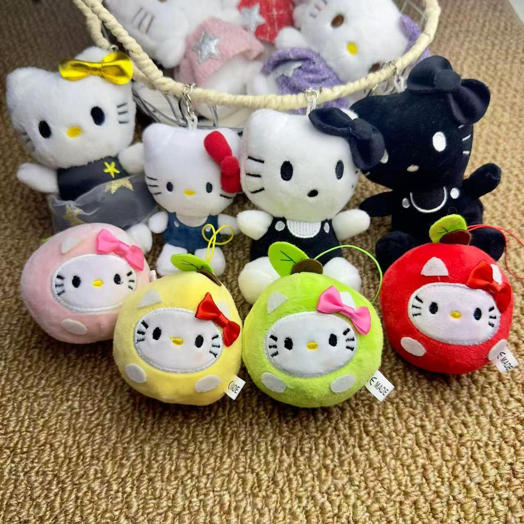 Sanrio Hello Kitty, Kuromi, and My Melody Plush Pendant Dolls - Apple KT Cat Design