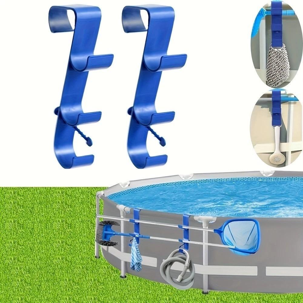 Adjustable Pool Pole Bracket Clothing Hanging Multi-functional Telescopic Pole Hanger Plastic Pool Hook Holder Pool Tool Storage