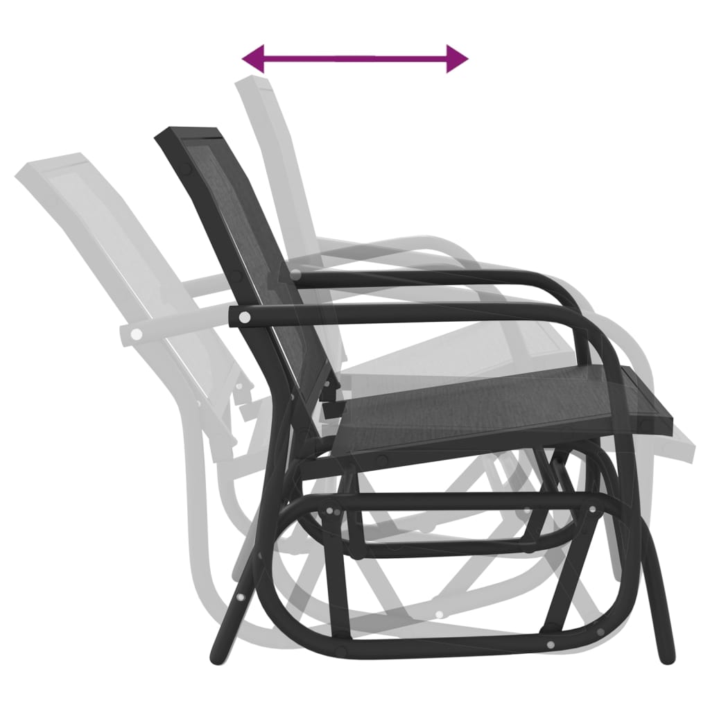 Garden Swing Chairs 2 pcs Black 61 x 76 x 87 cm Textilene & Steel