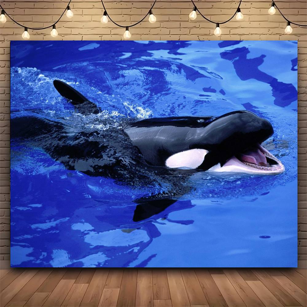 Underwater world animals KKiller WWhale Tapestry Print Large Tapestry Wall Hanging Wall Tapestry Decor Living Room Bedroom 74x94cm(29x37in)