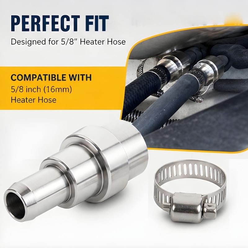 Stainless Steel Coolant Hose Splice 3/4 To 5/8 Inch Reducer Fitting for Heater Core Hose Repair and Service Use In Vehicle Upkeep Tasks