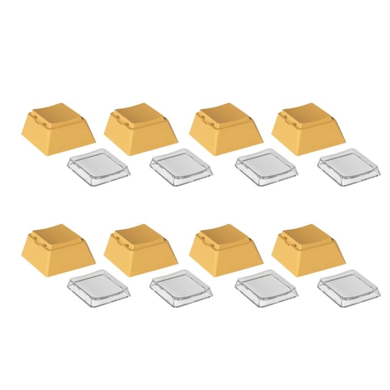 8pcs PBT Blank Keycap Set Cheey Profile PBT+PC 1U Keycaps for Mechanical Keyboards with Durability Classical Color