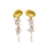 Imitation Pearls Danglings Earrings With Crystals Accent Stylish Statement Jewelry for Formal Occasions Celebrations