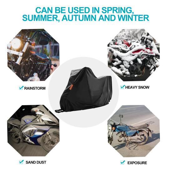 Pokrowiec na motocykl Tkanina Oxford 420D Wodoodporny Zewnętrzny Schron Ochronny na Skuter z Otworami na Zamek