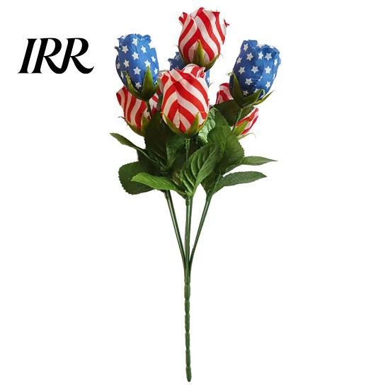 Outdoor Patriotic Decorations Independence Day Artificial Flower Arrangement Table Centerpiece for Memorial Party Supplies And July 4th Faux A