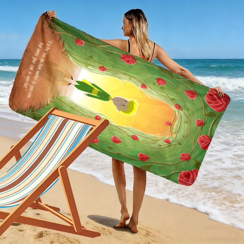 Little Prince Star Print Beach Towel, Large Soft Quick Dry Towel for Beach Camping Swimming
