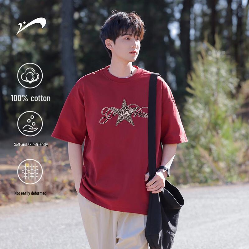 Guirenniao Men s Loose Fit Cotton Short Sleeve T-Shirt M