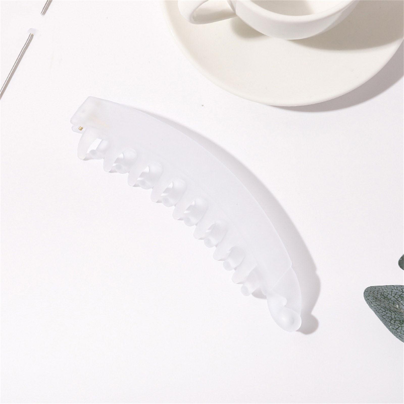 

Большие заколки для волос типа «банан», классические заколки с двойной расческой для клинчера, заколка для хвоста для густых волос, заколка для волос для женщин и девочек One Size белый