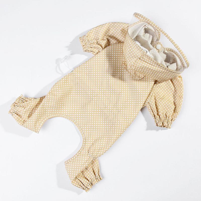 Waterproof Pet Dog Jumpsuit for Small Medium Dogs Dot Print Puppy Cat Raincoat Dachshund Pomeranian Overalls mascotas Rain Coat