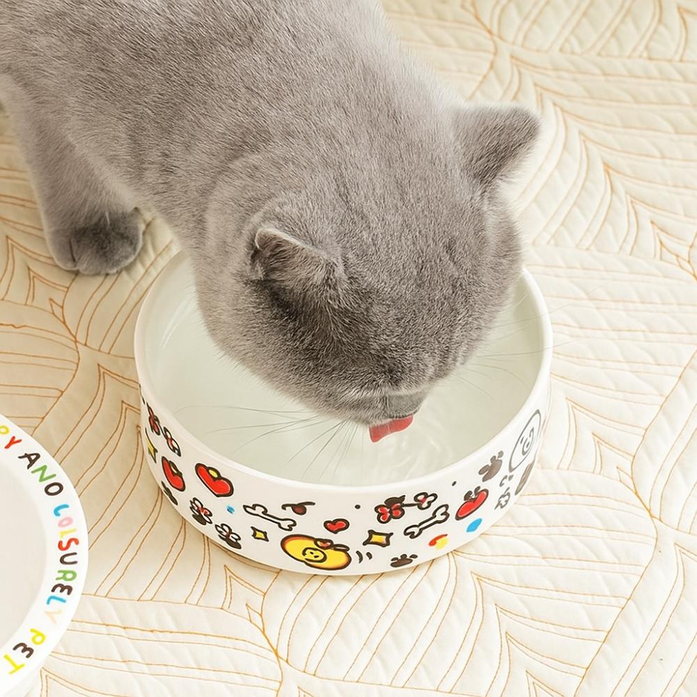 High Temperature Resistance Ceramic Cat Bowl Cartoon Pet Food Bowl Dog Bowl Cat Food Bowl  Pet Care