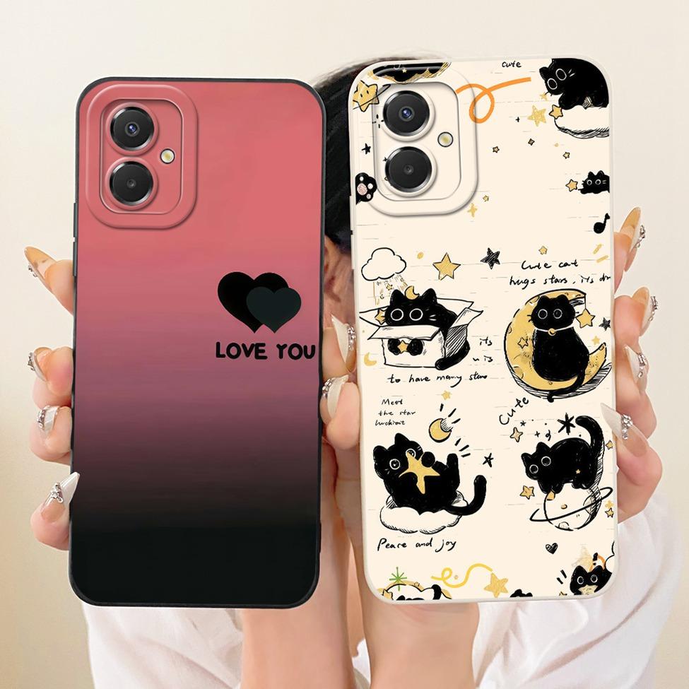 Casing For Samsung A07 4G A075B A075F A075M Cover For Samsung Galaxy A07 4G Case Silicone Luxury Fashion Cute Cat Kawaii Painted