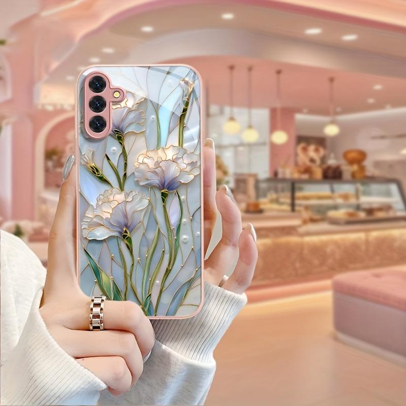 Moderne Metallic-Lackierung Glas Handyhülle geeignet für Samsung Galaxy S26 S25 S24 S23 S22 S20 FE/Ultra/Plus stoßfeste Rückabdeckung