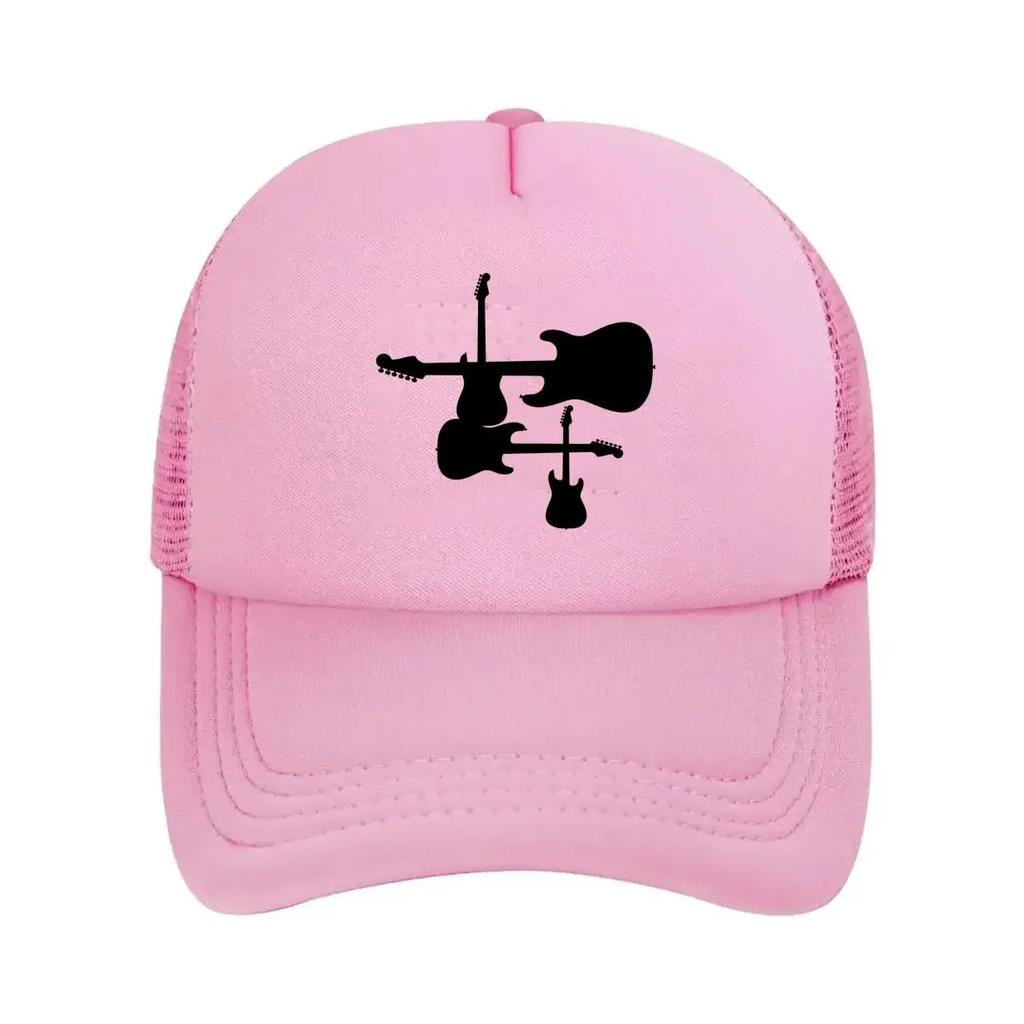 Guitar Silhouette Music  Inspired Instrument Art Design Mesh Baseball Cap