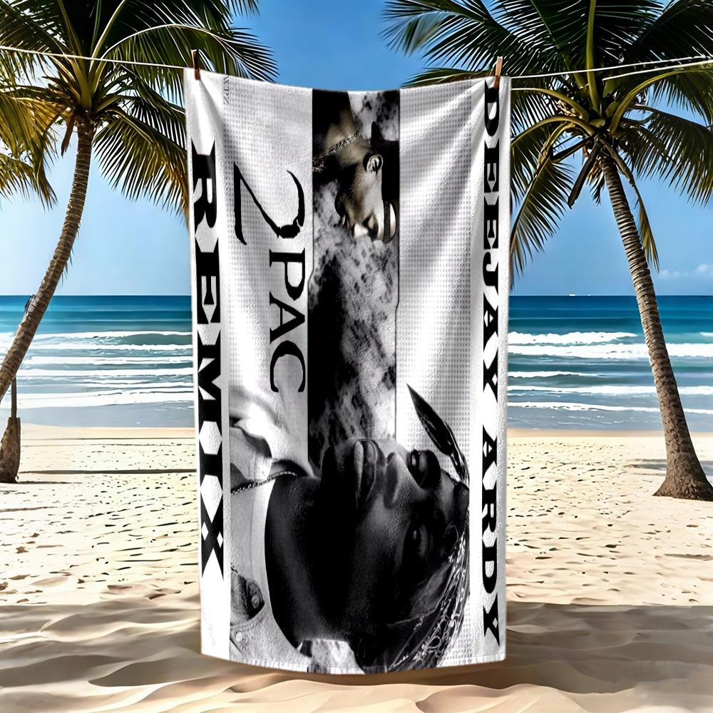 2pac Motiv Strandtuch Weich Langlebig Schnelltrocknend Bequem Leicht Geeignet für Sport, Reisen, Schwimmen, Yoga, Badezimmer, Strand und Pool