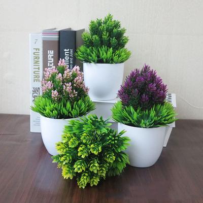 1 SET Gift Home Decor Christmas Fake Potted Plastic Plant Simulation Bonsai Artificial Flower