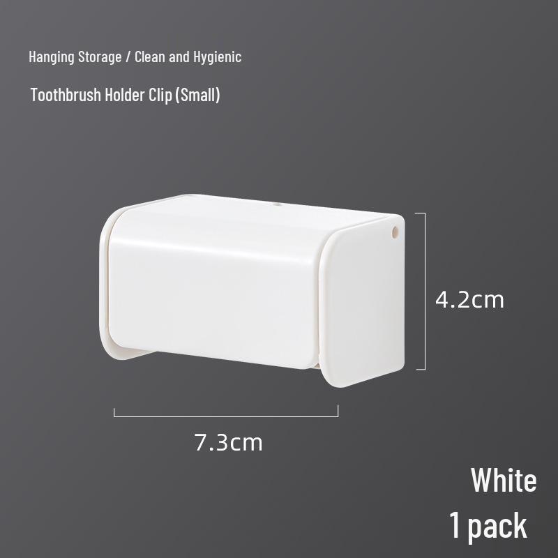 Punch-Free Wall-Mounted Toothbrush and Toothpaste Holder - Multifunctional Bathroom Organizer In White