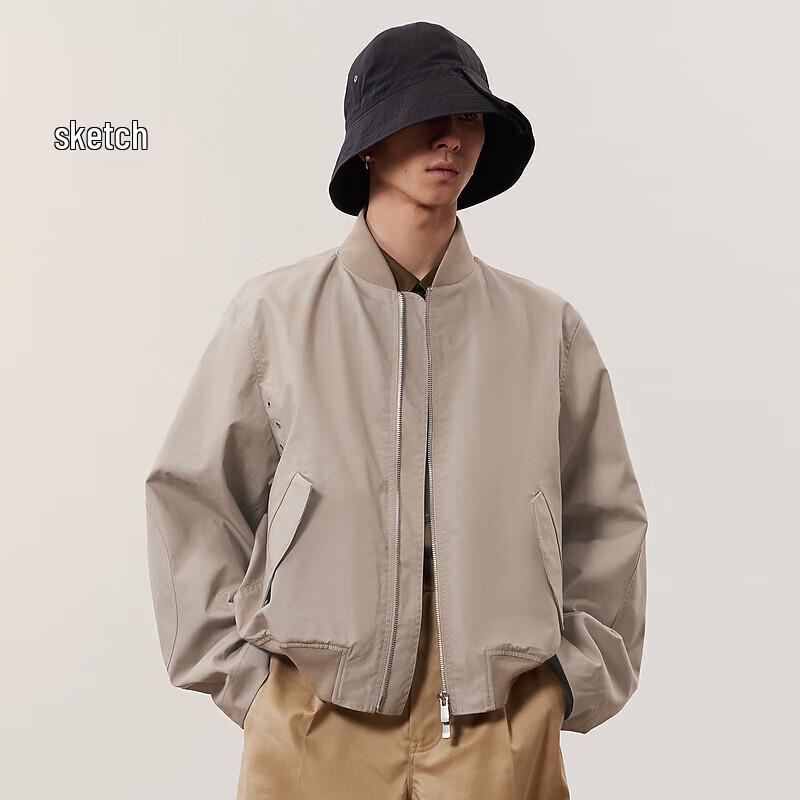 

Men s Loose Baseball Collar Long Sleeve Jacket L
