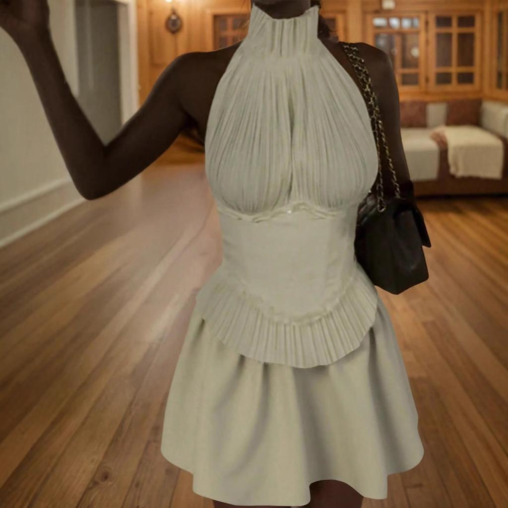 European and American New Summer Small French Hepburn Style Dress Women's Summer High-end Cake Skirt Short