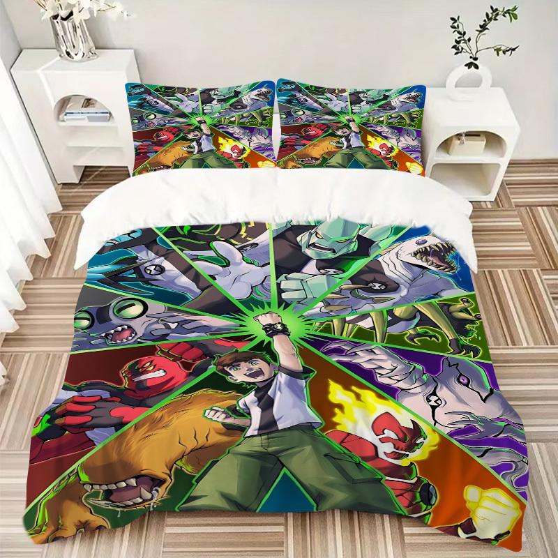 3pcs Ben 10 Cover Set,Soft Comfortable Duvet Cover,Guest Room (1*Duvet Cover + 2*Pillowcases, Without Core) yy251024190