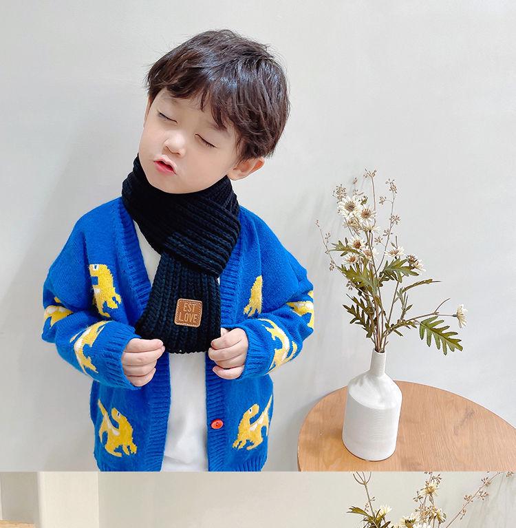Korean Style Children's Knitted Wool Scarf - Winter Warmth for Infants, Boys & Girls