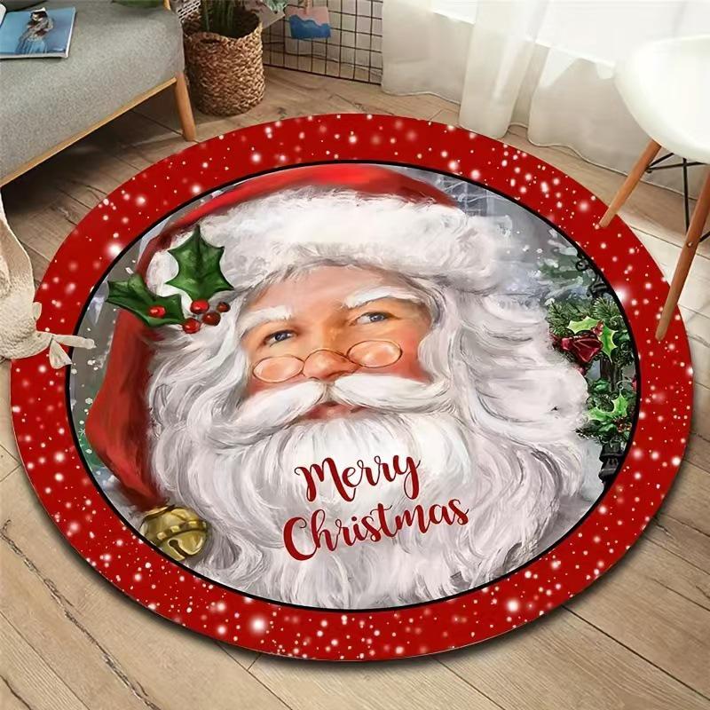 Large Crystal Velvet Non-Slip Water-Absorbent Christmas Carpet for Living Room and Bedroom