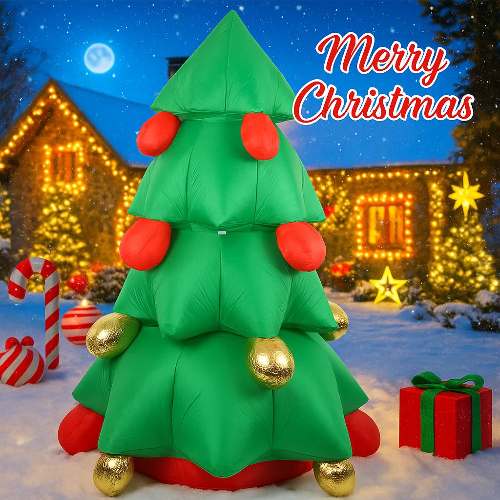 7.87FT With LED Light Xmas Inflatable Xmas Tree Toy Yard Lawn Party Decoration Christmas Home Supplies Ornaments Holiday Gifts
