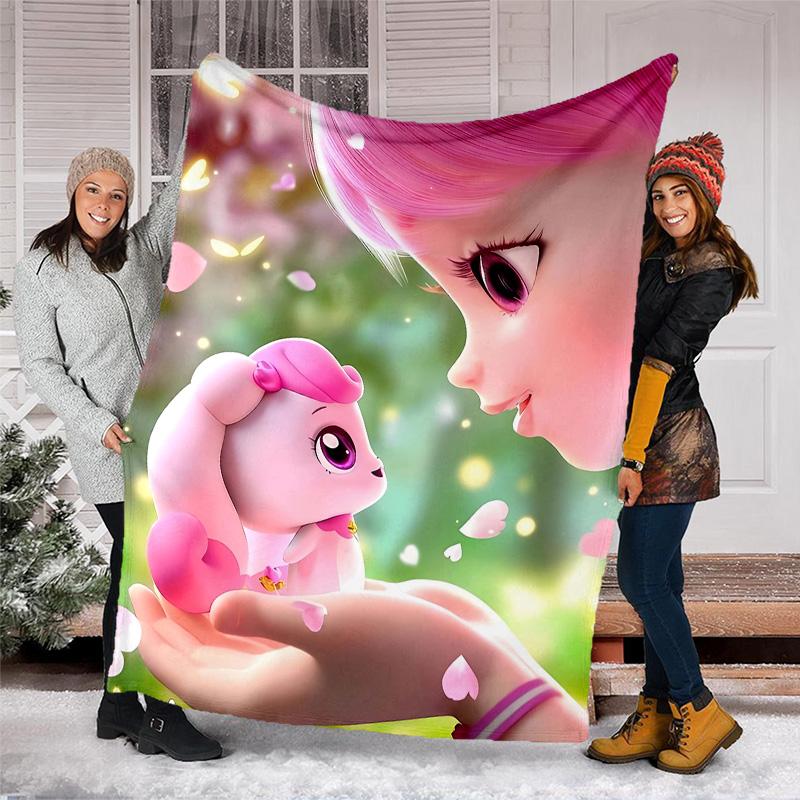 1pc Catch Teenieping Magic Sweethear6 Theme Blanket - Digital Print, Polyester, Cozy for All Seasons, Perfect for Outdoor, and Travel