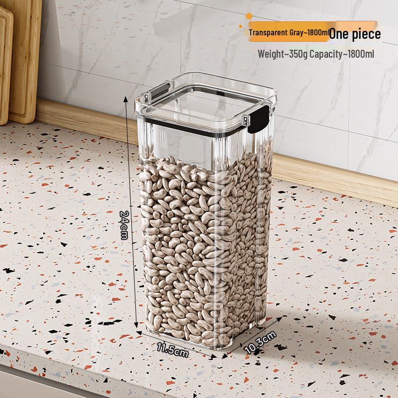 Sealed Transparent Kitchen Storage Jar for Dry Goods: Moisture & Dust-Proof