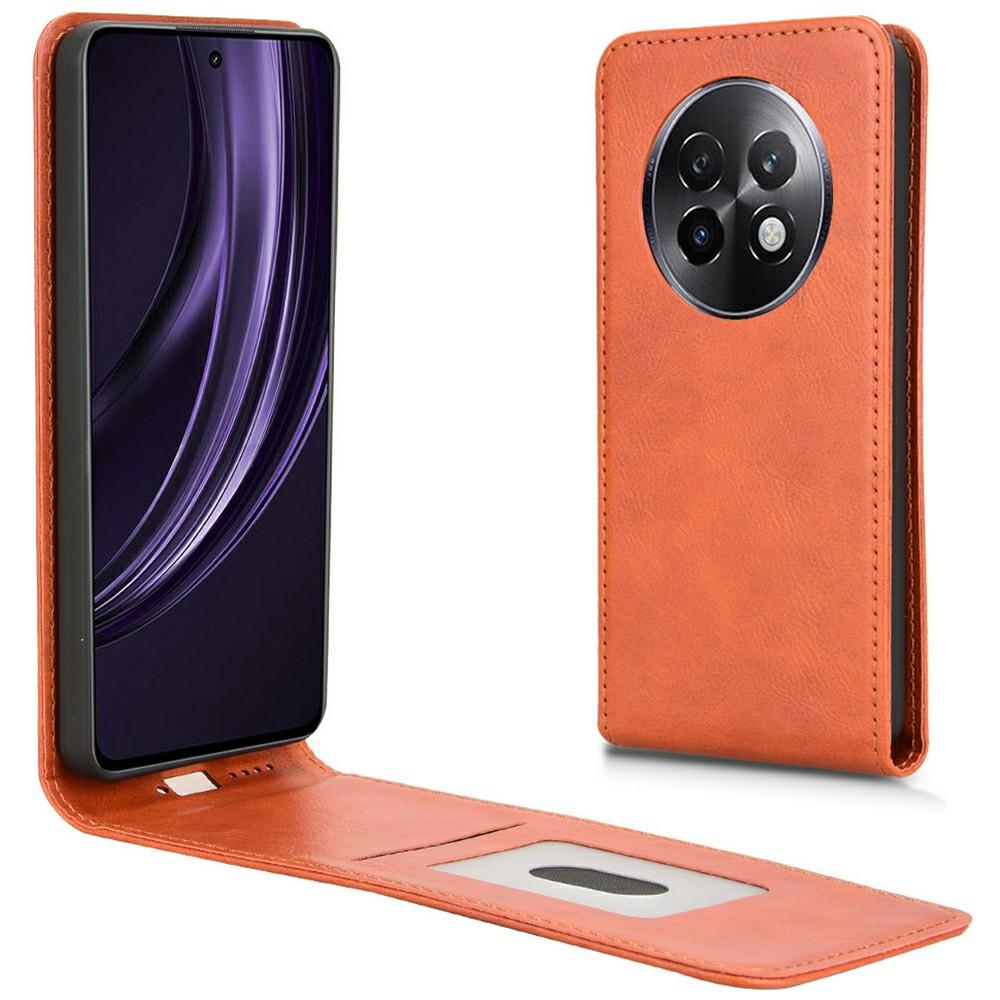 

Для Realme 13+ 5G/13 Pro 5G (Китай) Чехол с отделением для карт Магнитный вертикальный откидной кожаный чехол для телефона Orange