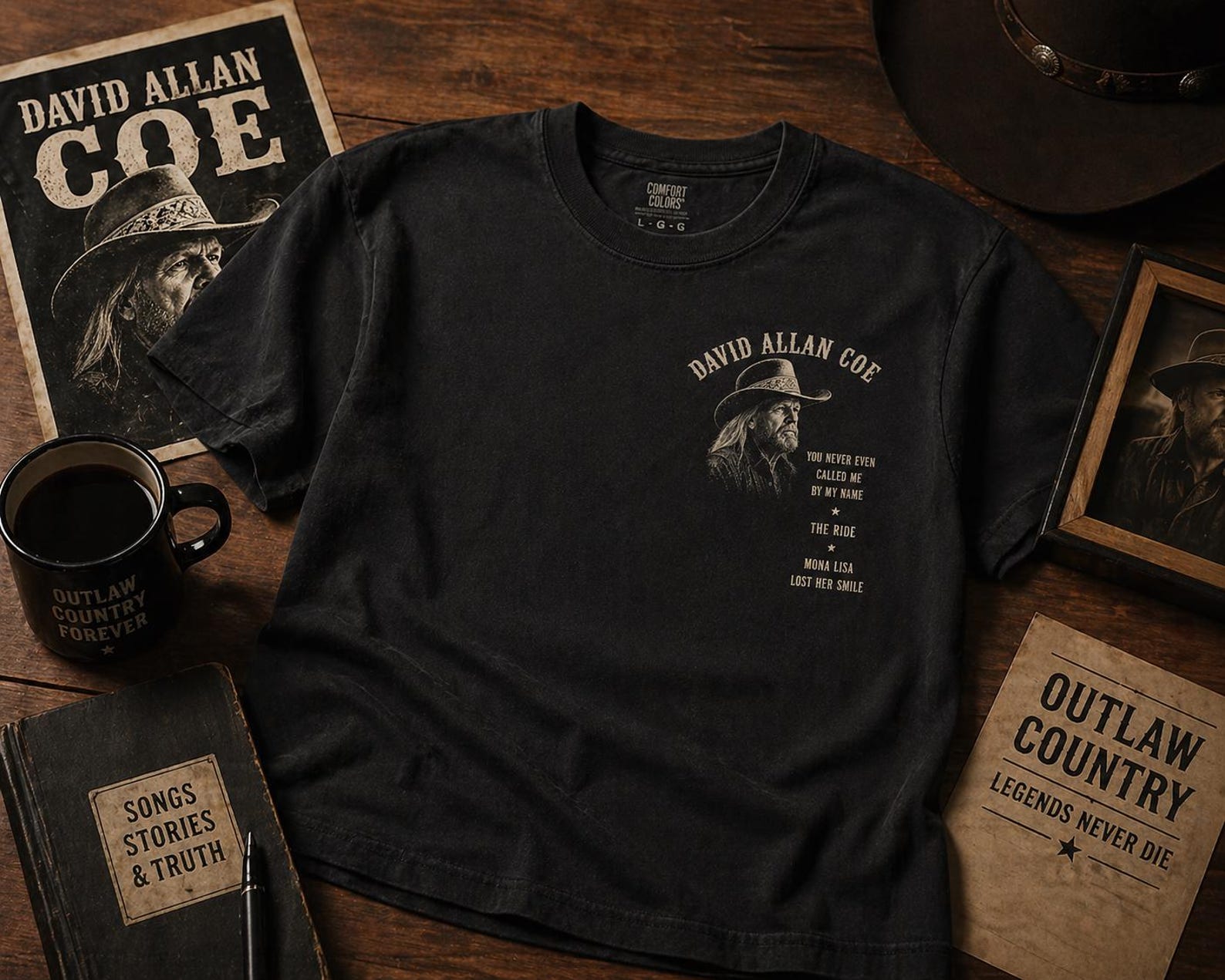 Comfort Colors® David Allan Coe Memorial Shirt Vintage Tribute Tee XL