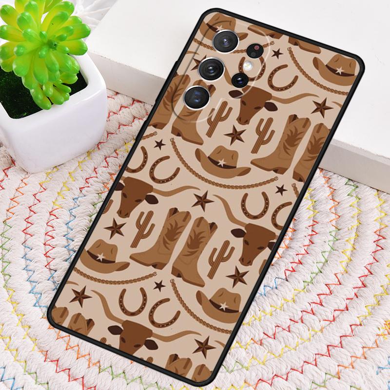 Custodia per Telefono Cowboy Cowgirl Howdy Western Ranch Boho per Samsung Galaxy note 10 pro S26 Ultra S23 S24 FE S25 S21 S22 PLUS Cove