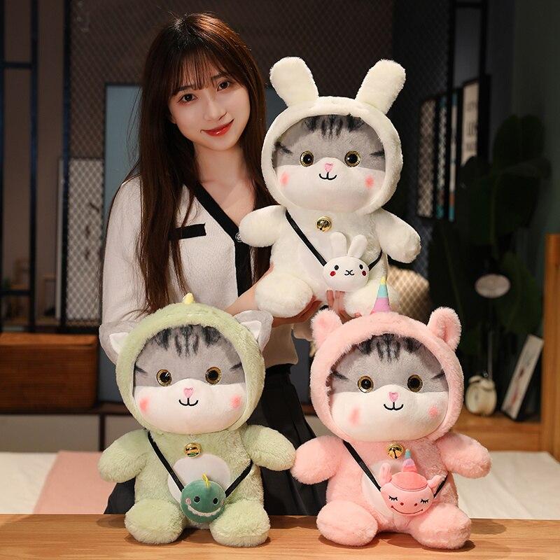 1pc 30 /40cm Kawaii Cat Plush Toys Lovely Cosplay Unicorn Dinosaur Rabbit Plushie Dolls Stuffed Soft Animal Pillow For Children