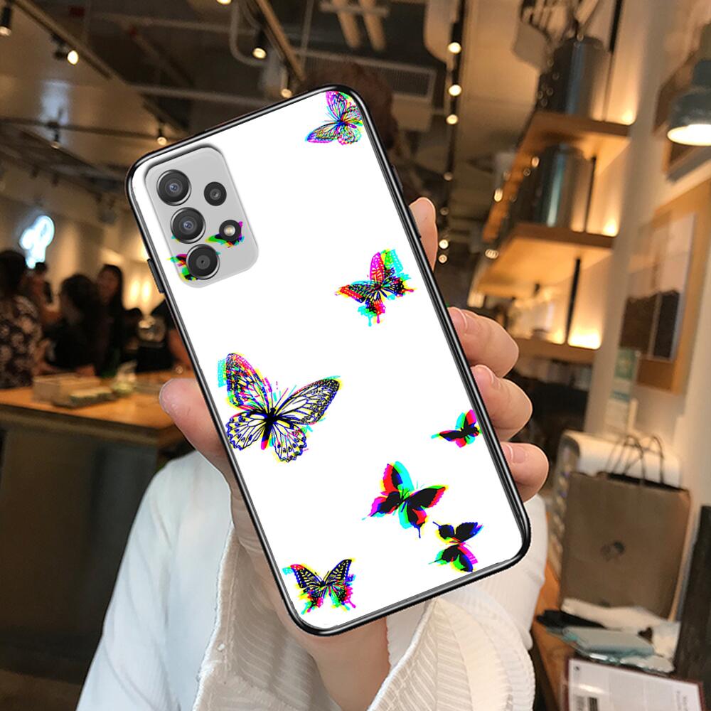 Beautiful Butterfly Pattern Phone Case Hull For Samsung Galaxy A70 A50 A51 A71 A52 A40 A30 A31 A90 A20E 5G A20s Black Shell Art
