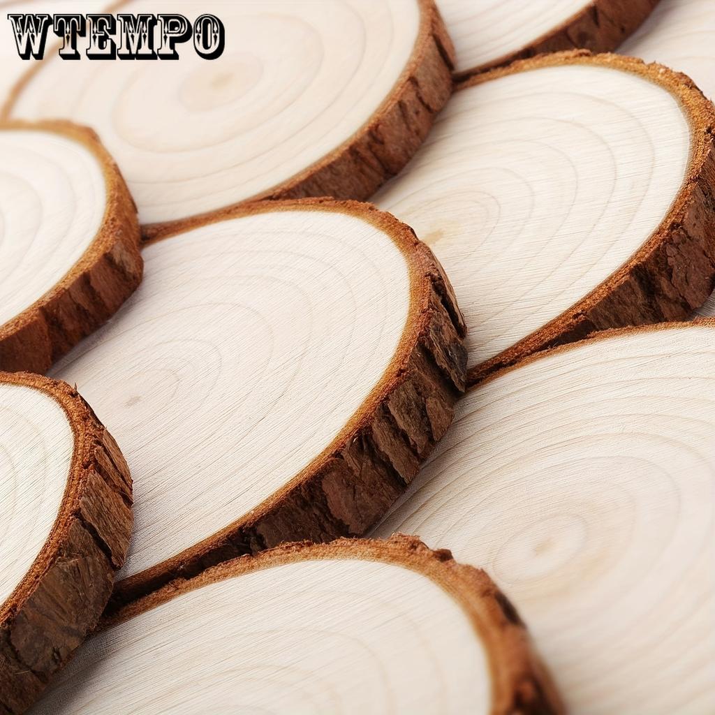 20pcs Wood Slices with No Hole, 2.4-2.8 Inches Wooden Circles for DIY Crafts, Christmas Ornament, Decoration