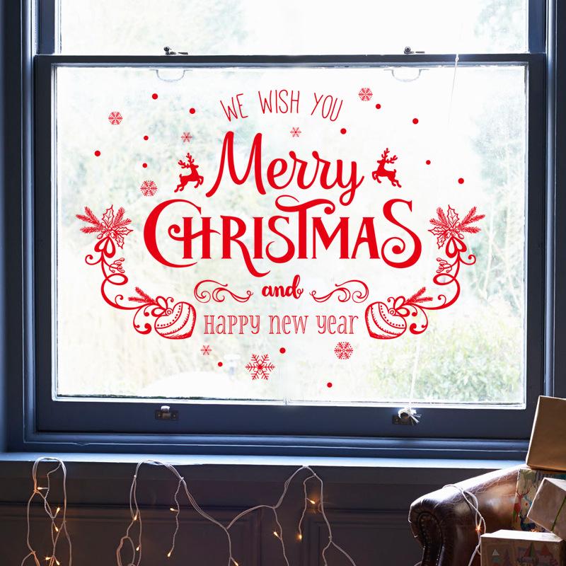 

Christmas wall sticker glass window solid color holiday self-adhesive decorative sticker
