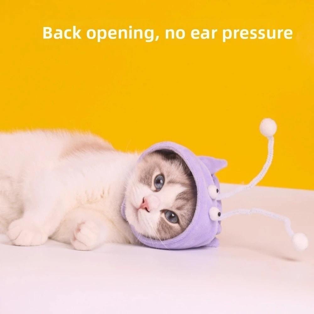 Warm Plush Headgear Cat Bee Headdress with Teaser Stick Hat Pet Cosplay Headwear  Cosplay Party
