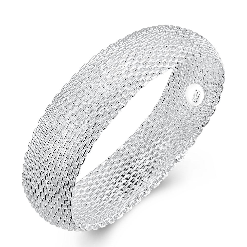 Hot Sale  Sterling  Bangle Bracelets Women Woven Mesh  Bracelet Jewelry Big Promotion