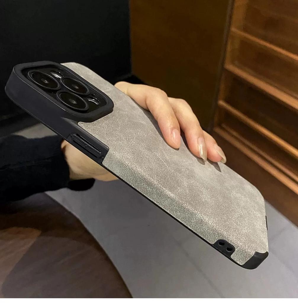 Luxury Matte Soft Leather Phone Case For iPhone 16 15 14 Plus 13 12 11 Pro Max  17Air Lens Protection Shockproof Silicone Cover
