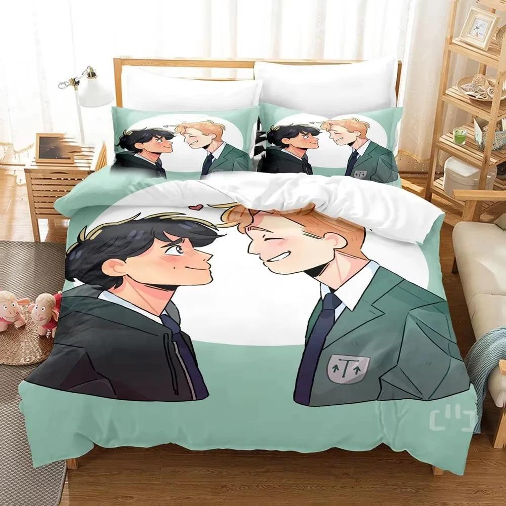 

3D-принтований аніме постільний комплект Heartstopper Підковдра Покривала для ковдри для спальні Односпальний Двоспальний Королівський розмір Покривало для ковдри Домашній текстиль 70x133cm 2pcs