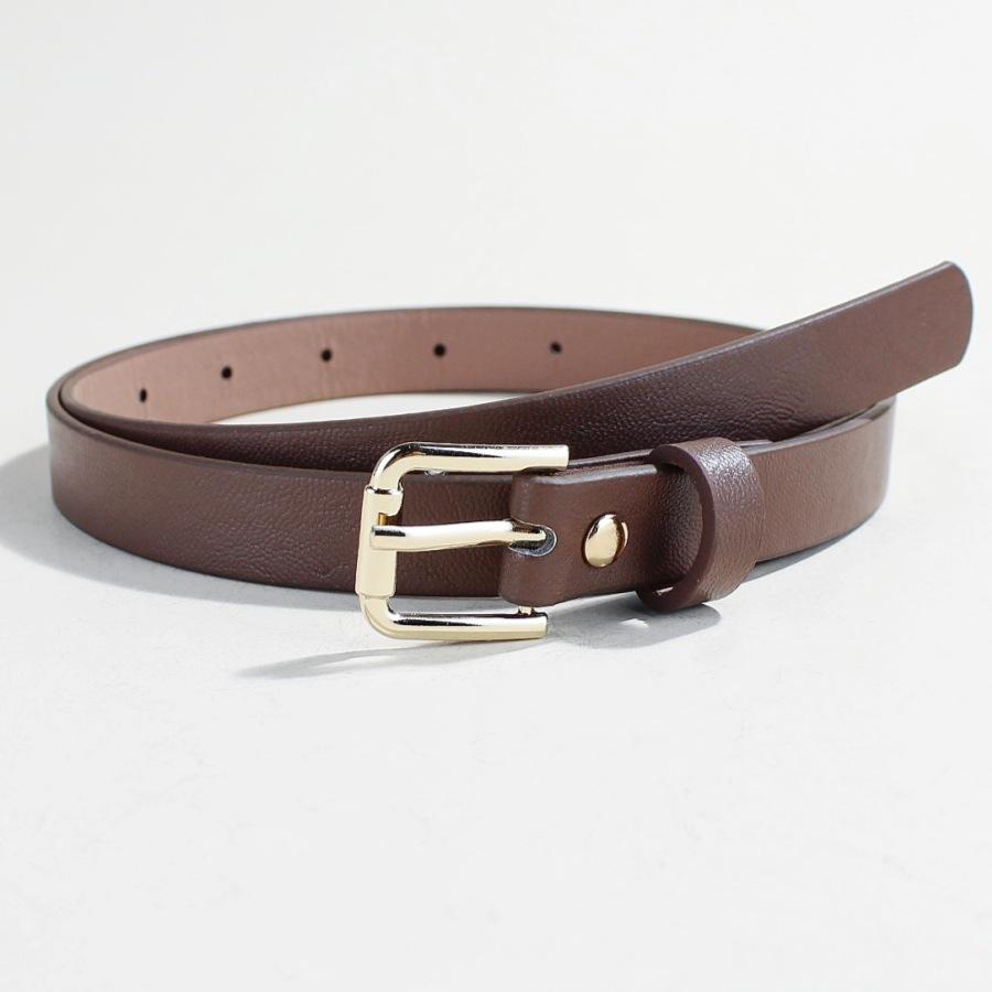 Casual Pin Buckle Belt Student Simple Jeans Decorative Fine Caramel Belt Ladies