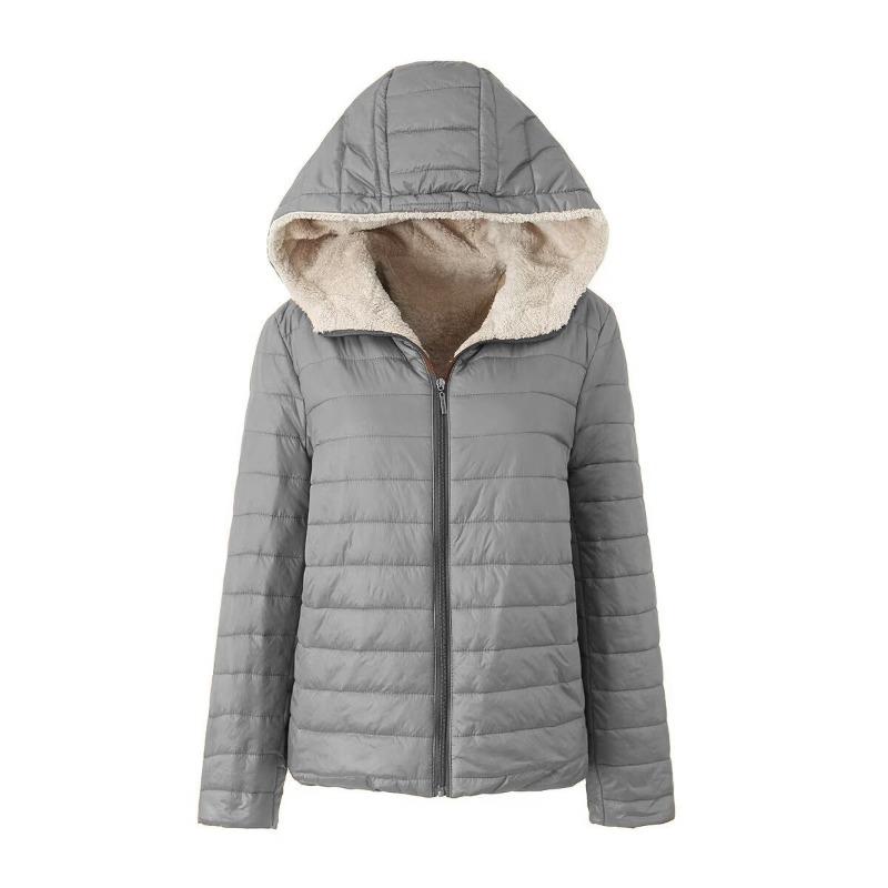 Wind New Casual Women's Coat Cotton-padded Women's Short Velvet Loose Hooded Cotton Jacket